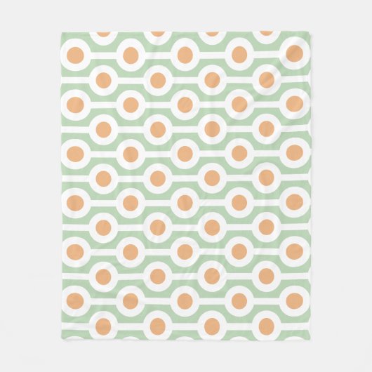Couverture Polaire Cercles et rayures modernes sur fond vert clair (Devant)