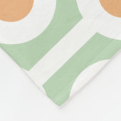 Couverture Polaire Cercles et rayures modernes sur fond vert clair (Coin)