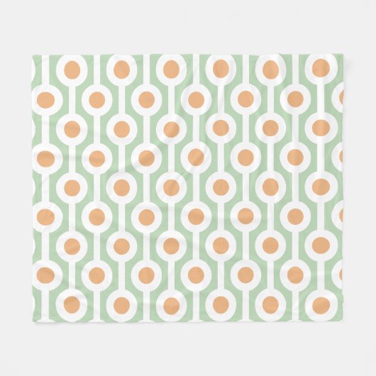 Couverture Polaire Cercles et rayures modernes sur vert clair (Devant (Horizontal))