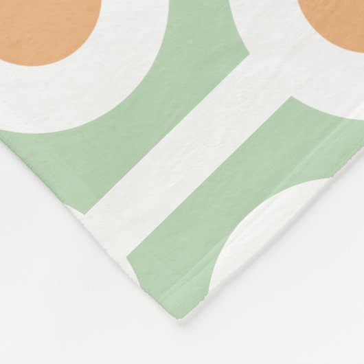 Couverture Polaire Cercles et rayures modernes sur vert clair (Coin)