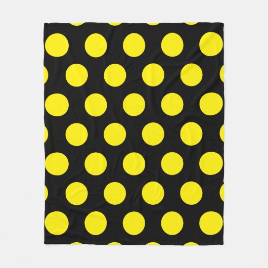 Couverture Polaire Cercles jaunes sur Arrière - plan noir (Devant)