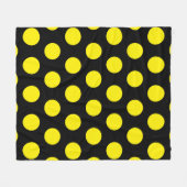 Couverture Polaire Cercles jaunes sur Arrière - plan noir (Devant (Horizontal))