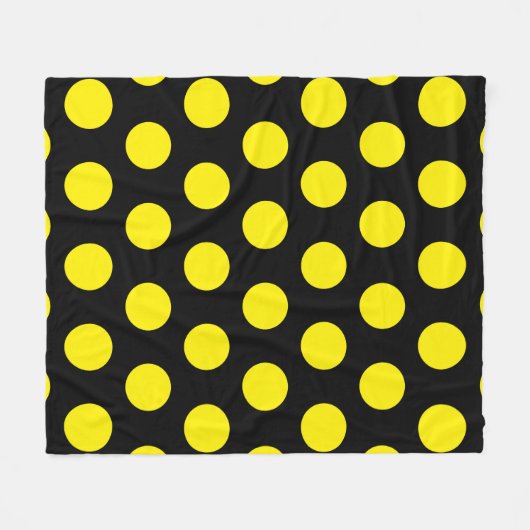 Couverture Polaire Cercles jaunes sur Arrière - plan noir (Devant (Horizontal))