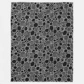 Couverture Polaire Cercles Motif 210819 - Blanc sur Noir (Devant)