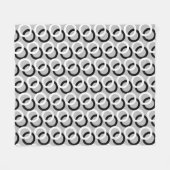 Couverture Polaire Cercles noirs et blancs Abstraits sur gris clair (Devant (Horizontal))