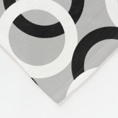Couverture Polaire Cercles noirs et blancs Abstraits sur gris clair (Coin)