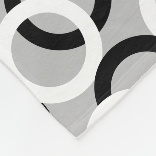 Couverture Polaire Cercles noirs et blancs Abstraits sur gris clair (Coin)