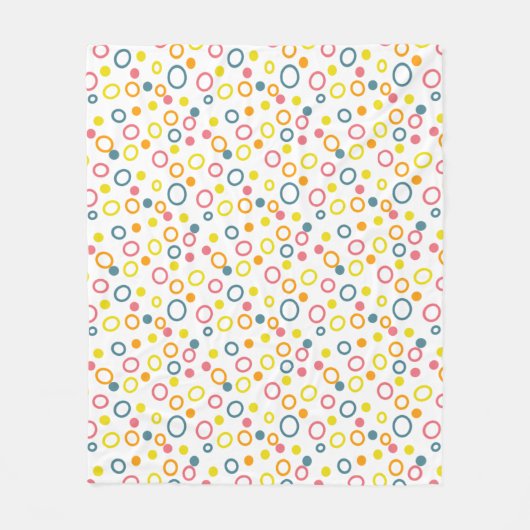 Couverture Polaire Cercles orange jaune turquoise Points (Devant)