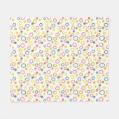 Couverture Polaire Cercles orange jaune turquoise Points (Devant (Horizontal))