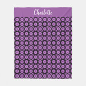 Couverture Polaire Cercles rétro milieu de siècle moderne monogramme (Devant)