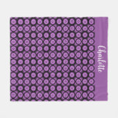 Couverture Polaire Cercles rétro milieu de siècle moderne monogramme (Devant (Horizontal))