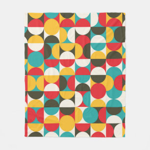 Couverture Polaire Cercles rétro : Motif Hipster coloré.