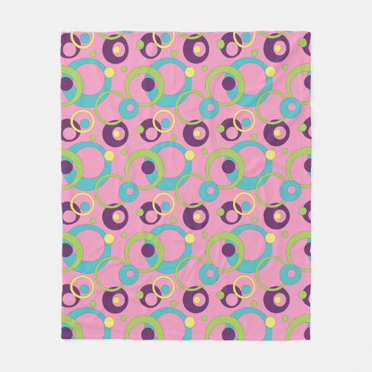 Couverture polaire Cercles roses funky (Devant)