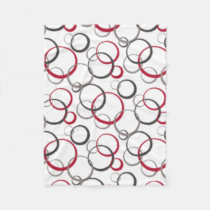 Couverture Polaire Cercles rouges bordeaux gris blanc