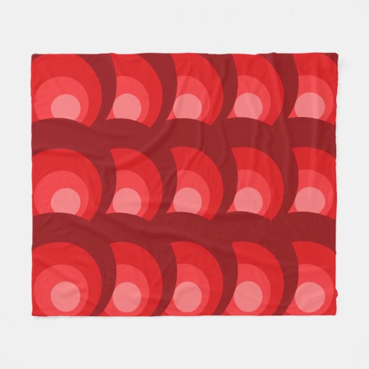 Couverture Polaire Cercles rouges rétro (Devant (Horizontal))