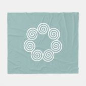 Couverture Polaire Cercles spirals abstraits en bleu argenté et blanc (Devant (Horizontal))