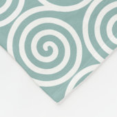 Couverture Polaire Cercles spiraux Abstraits en bleu et blanc argenté (Coin)