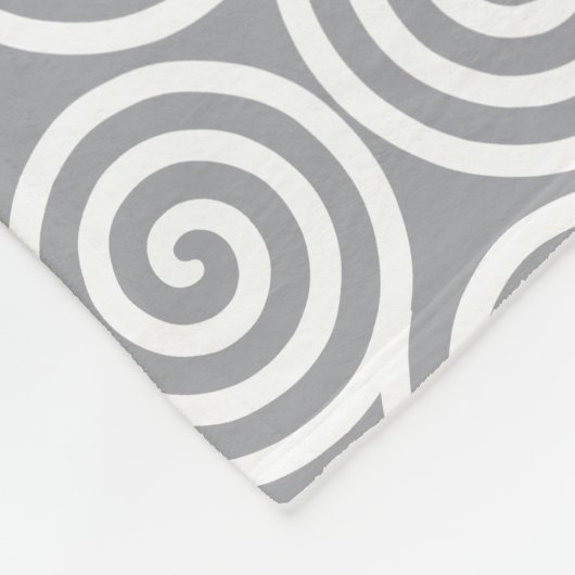 Couverture Polaire Cercles spiraux Abstraits sur Gris argenté rapide (Coin)