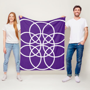 Couverture Polaire Cercles spiraux blancs sur pourpre