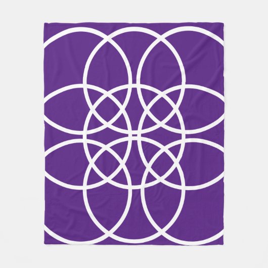 Couverture Polaire Cercles spiraux blancs sur pourpre (Devant)