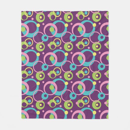 Couverture Polaire Cercles violets funky Blanche polaire (Devant)