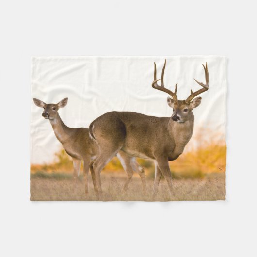 Couverture Polaire Cerf à queue blanche | Automne au Texas (Devant (Horizontal))