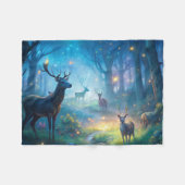 Couverture Polaire Cerf dans la forêt enchantée (Devant (Horizontal))