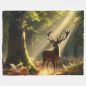 Couverture Polaire Cerf dans la forêt matinale (Devant (Horizontal))