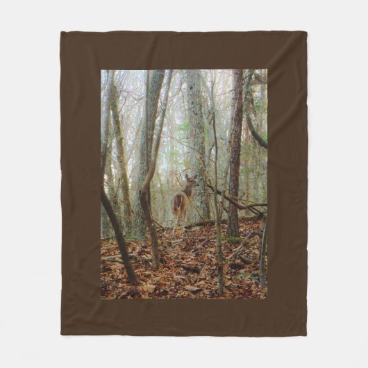 Couverture Polaire Cerf dans les arbres (Devant)