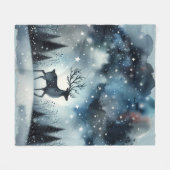 Couverture Polaire Cerf de Nuit d'Hiver Étoilé (Devant (Horizontal))