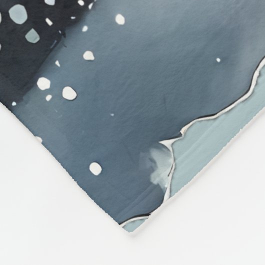 Couverture Polaire Cerf de Nuit d'Hiver Étoilé (Coin)