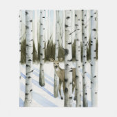 Couverture Polaire Cerf en chute de neige (Devant)