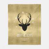 Couverture Polaire Cerfs Antlers Silhouette & Flakes Gold ID861 (Devant)