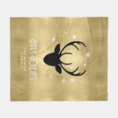 Couverture Polaire Cerfs Antlers Silhouette & Flakes Gold ID861 (Devant (Horizontal))