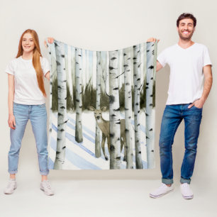 Couverture Polaire Cerfs communs en chutes de neige