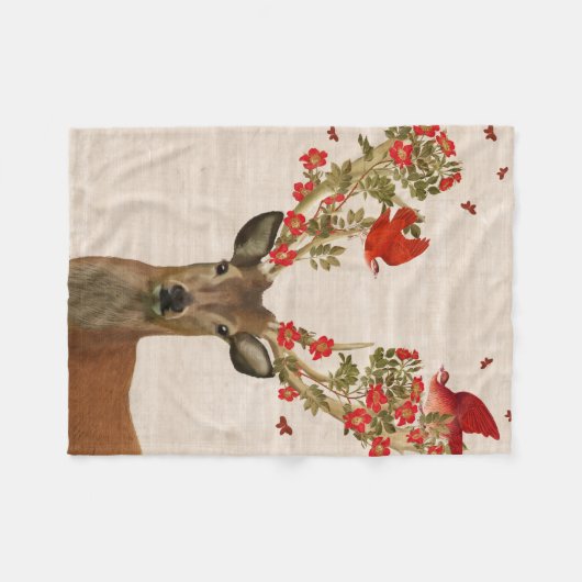 Couverture Polaire Cerfs et Inséparables (Devant (Horizontal))