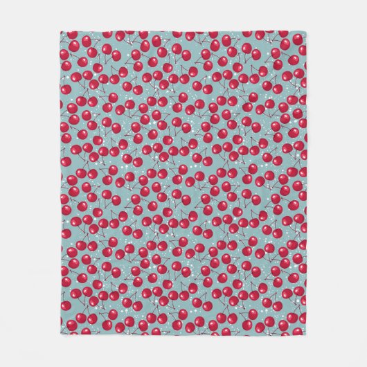 Couverture Polaire Cerise d'hiver. (Devant)