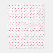 Couverture Polaire Cerise mignonne Cerises esthétiques Motif Blanc (Devant)
