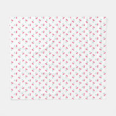 Couverture Polaire Cerise mignonne Cerises esthétiques Motif Blanc (Devant (Horizontal))