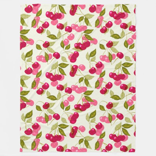 Couverture Polaire Cerise rouge mûre. (Devant)