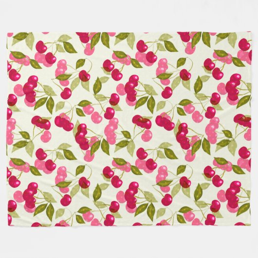 Couverture Polaire Cerise rouge mûre. (Devant (Horizontal))