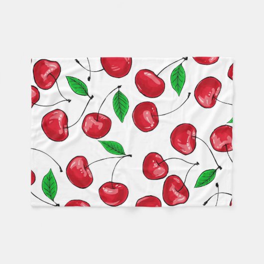 Couverture Polaire Cerises (Devant (Horizontal))