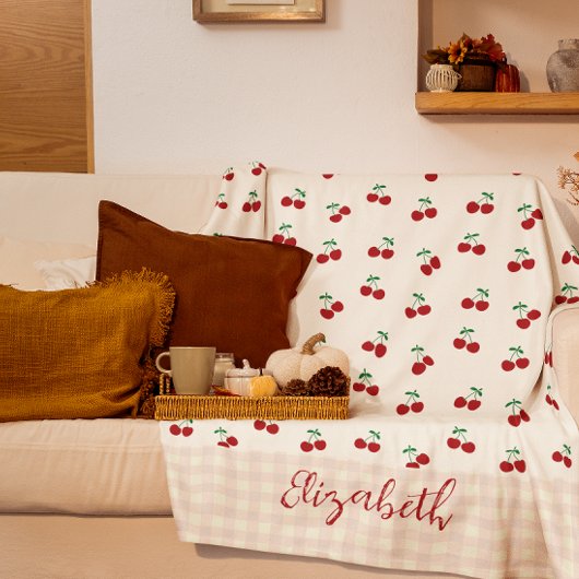 Couverture Polaire Cerises