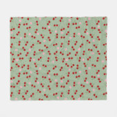 Couverture Polaire Cerises Et Fleurs (Devant (Horizontal))