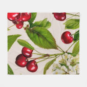 Couverture Polaire Cerises Vintage Audacieuses (Devant (Horizontal))