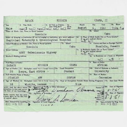 COUVERTURE POLAIRE CERTIFICAT DE NAISSANCE (Devant (Horizontal))