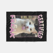 Couverture Polaire Certifié Freak Cute Chat Amateurs de mème Animaux  (Devant (Horizontal))