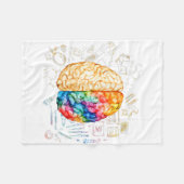 Couverture Polaire Cerveau Coloré - Science Et Art - Neuroscience Ne (Devant (Horizontal))