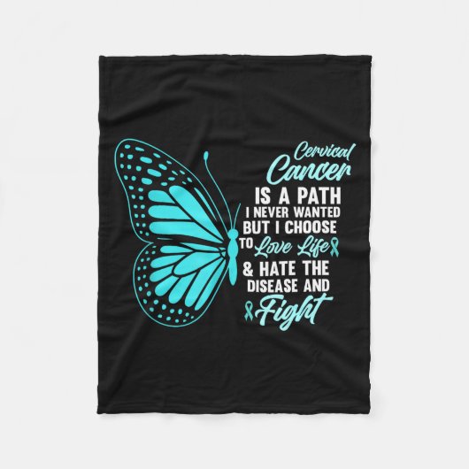 Couverture Polaire Cervical Cancer Awareness Butterfly Quote Suprt  (Devant)
