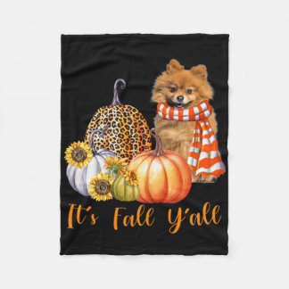 Couverture Polaire C'est automne Y'all Poméranien Chien Leopard Citro